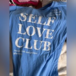 Blue 'Self Love Club' Graphic Tee
